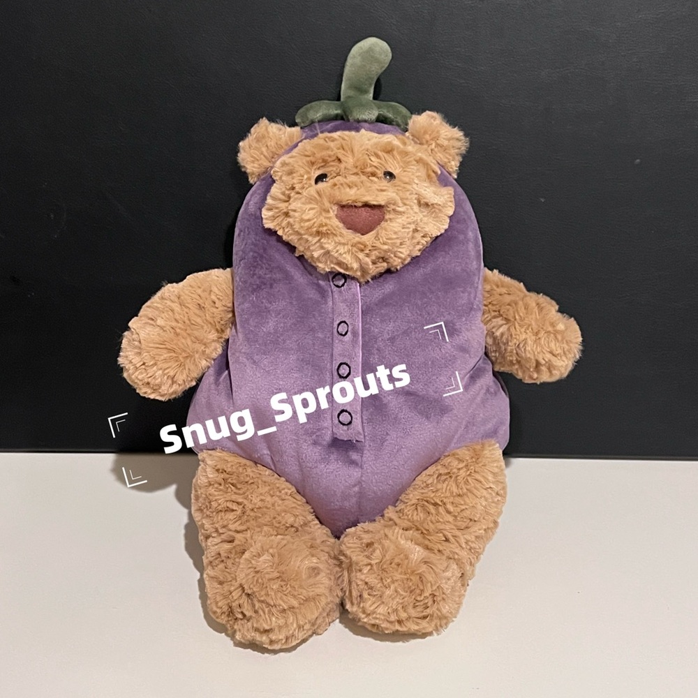 AUTHENTIC‼️NWT Jellycat Bartholomew Bear Eggplant - FAST SHIPPING!